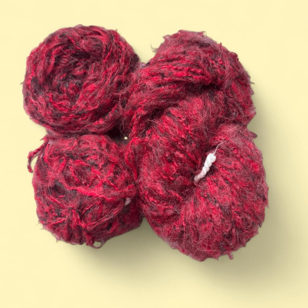 Patron Divine Soft Fuzzy Red and Black Yarn Bundle